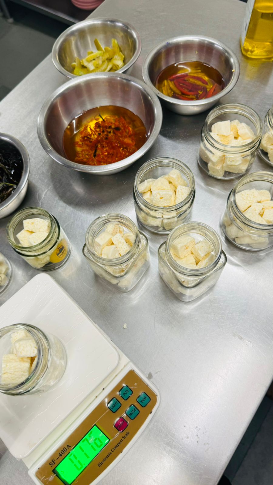 Pickled Feta  - Bhoot jolokia