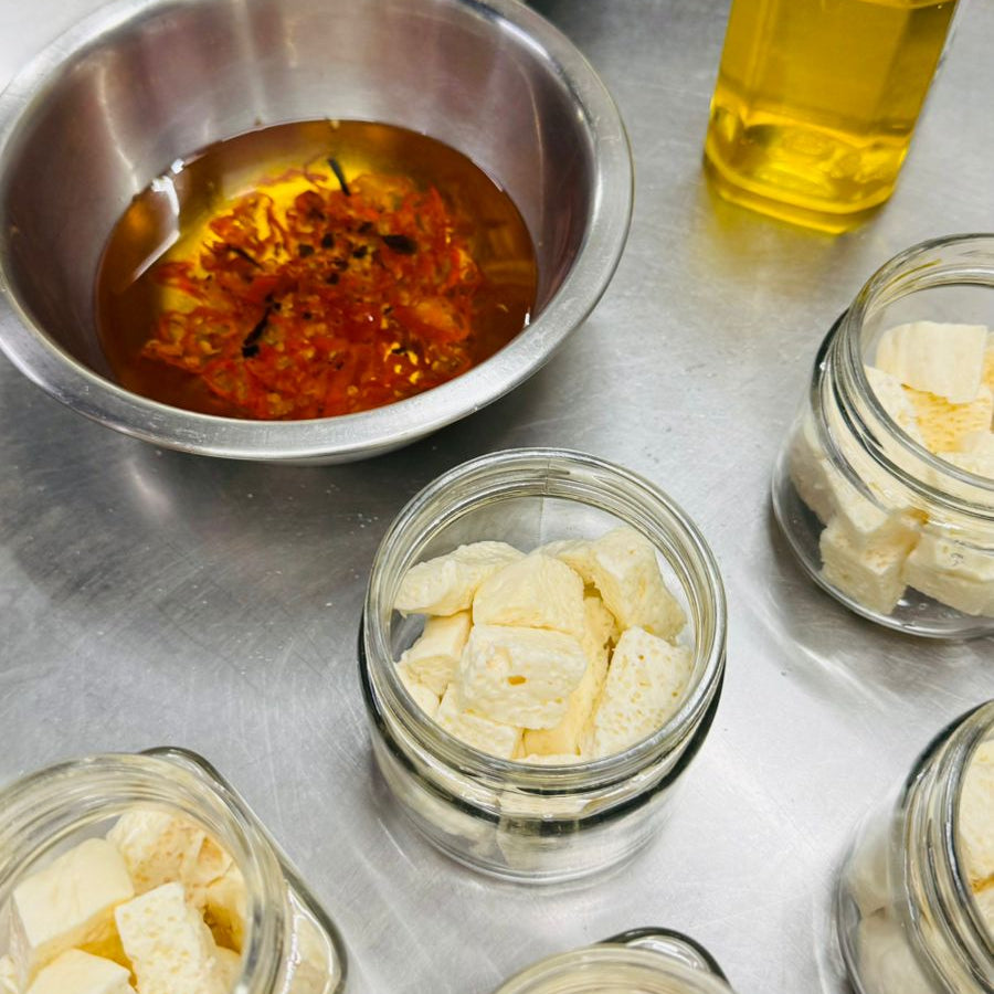 Pickled Feta  - Bhoot jolokia
